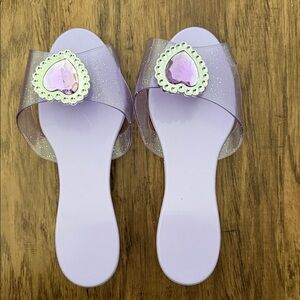 Purple Slide Sandals with Heart Accent